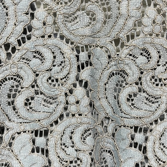 Zara Basic Light Blue Floral Lace Short Sleeve Cropped Top Size Small - Picture 2 of 5